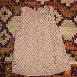 Joie- Pink floral lace/crochet top